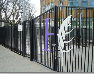 Bespoke Balustrade Gate with Logo GT009